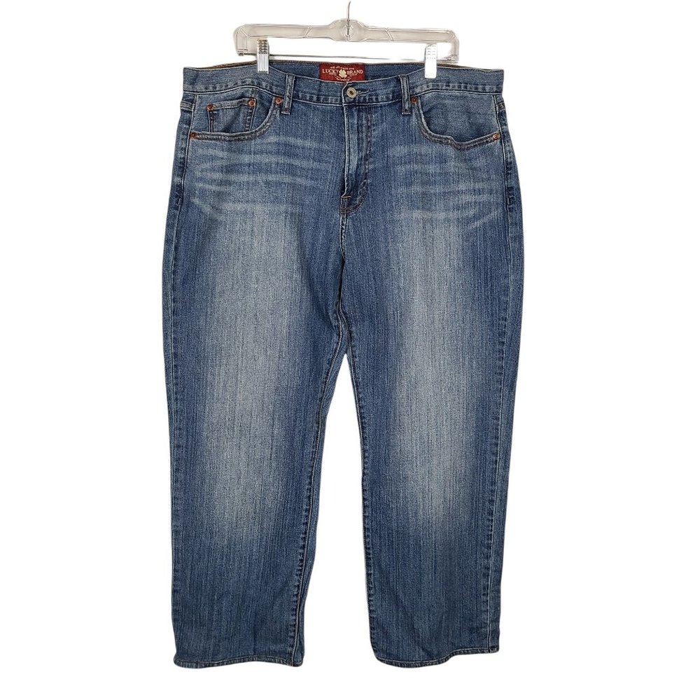 Lucky Brand Men's Jeans Sz 40 Blue 361 Vintage Straight Denim Altered Short